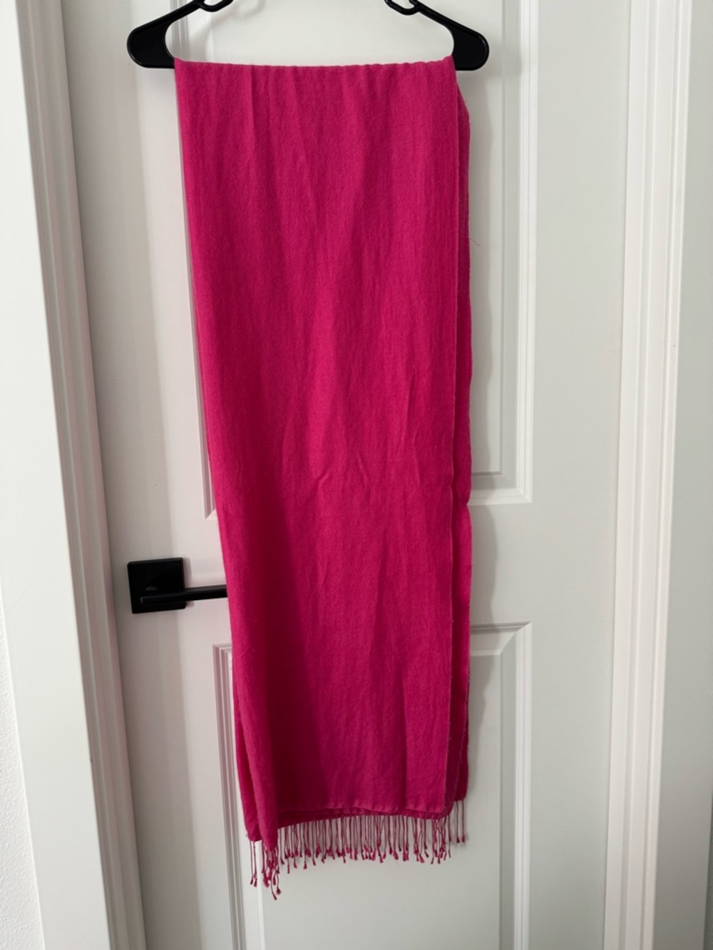 Cashmere Vibrant Pink Fringe Wrap Scarf